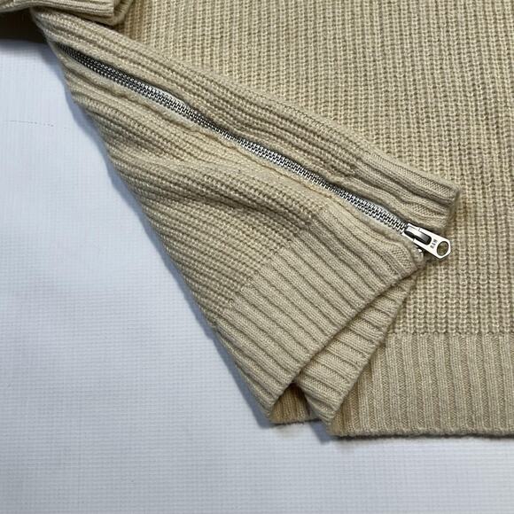 G-Star RAW Sweater Womens Large Beige Plush R Knit WMN LIS Alpaca Blend Zipper - Picture 3 of 8